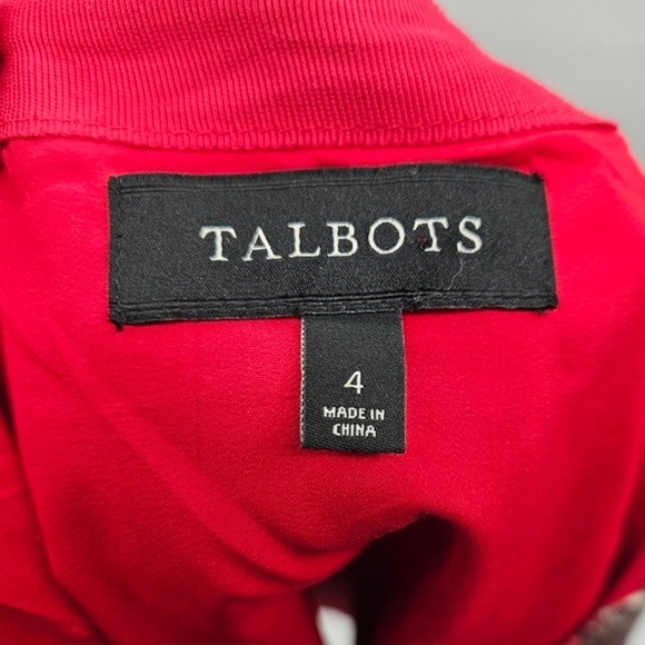 Talbots Paisley Print Button Front Knee Length‎ Skirt Red Blue Women's Size 4 - Picture 9 of 15